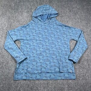 tasc Performance Bamboo Hoodie Women S Floral Camo Print AOP Geometric Blue